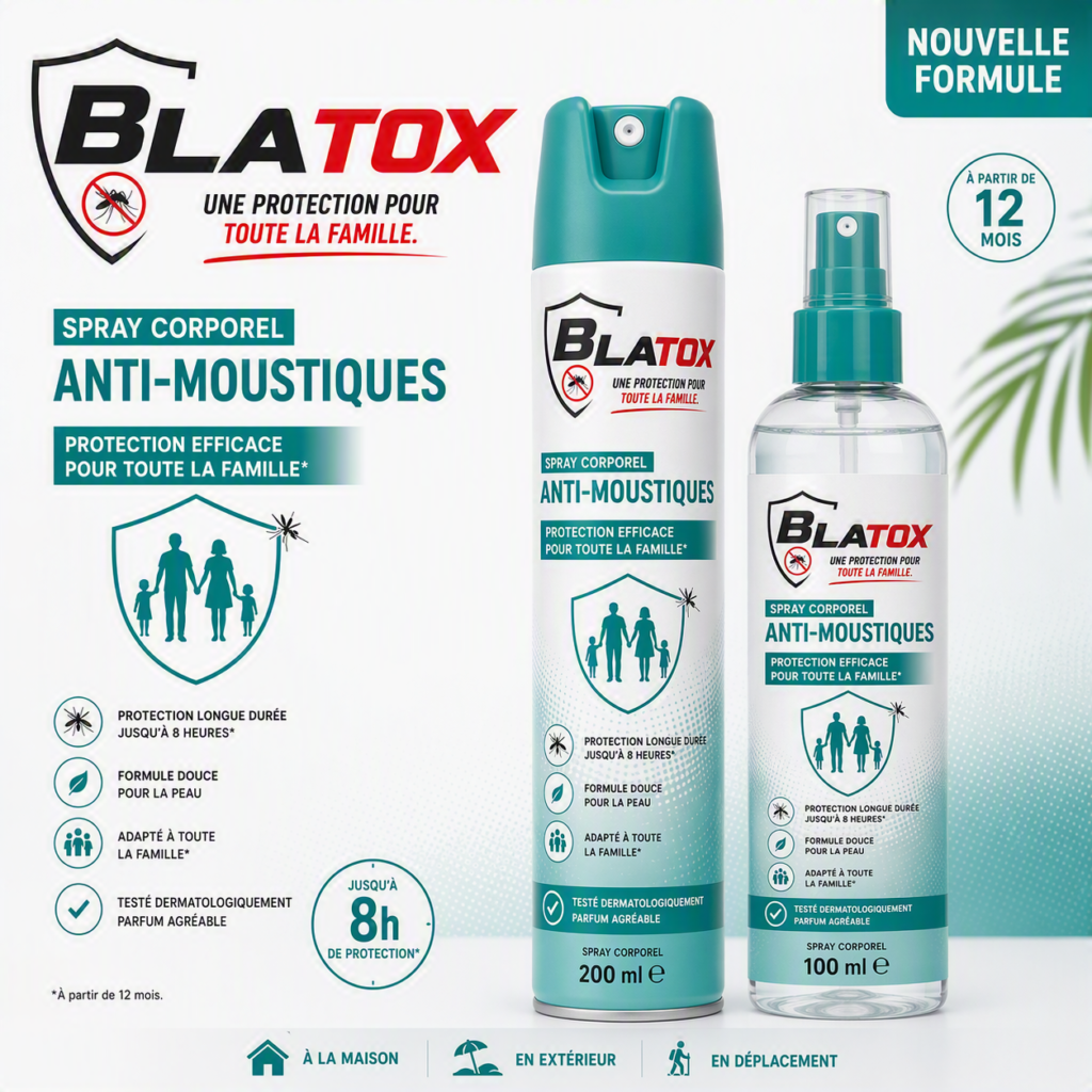 Spray corporel anti-moustiques Blatox pour toute la famille